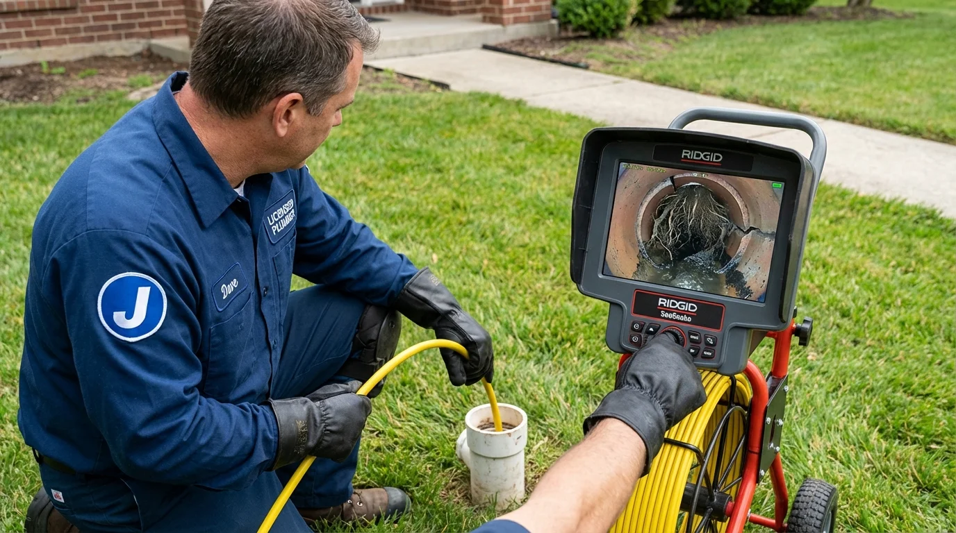 Sewer camera inspection being performed by Johns Plumbing LLC in Monette